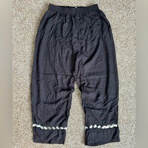 Paradiso Women's Black Lounge Pants with Shells - Size Large